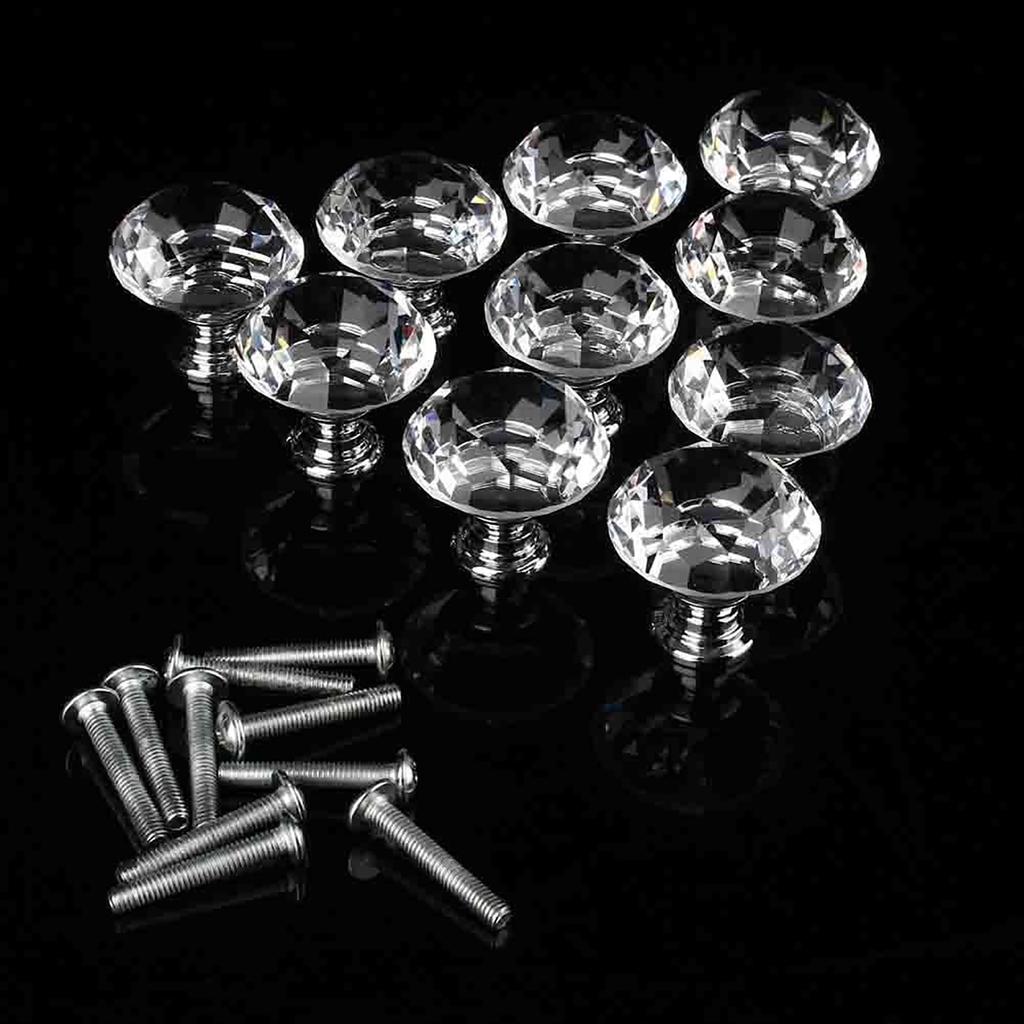 20X 30MM Crystal Cabinet Cupboard Closet Drawer Door Pulls Knobs Handle UZ