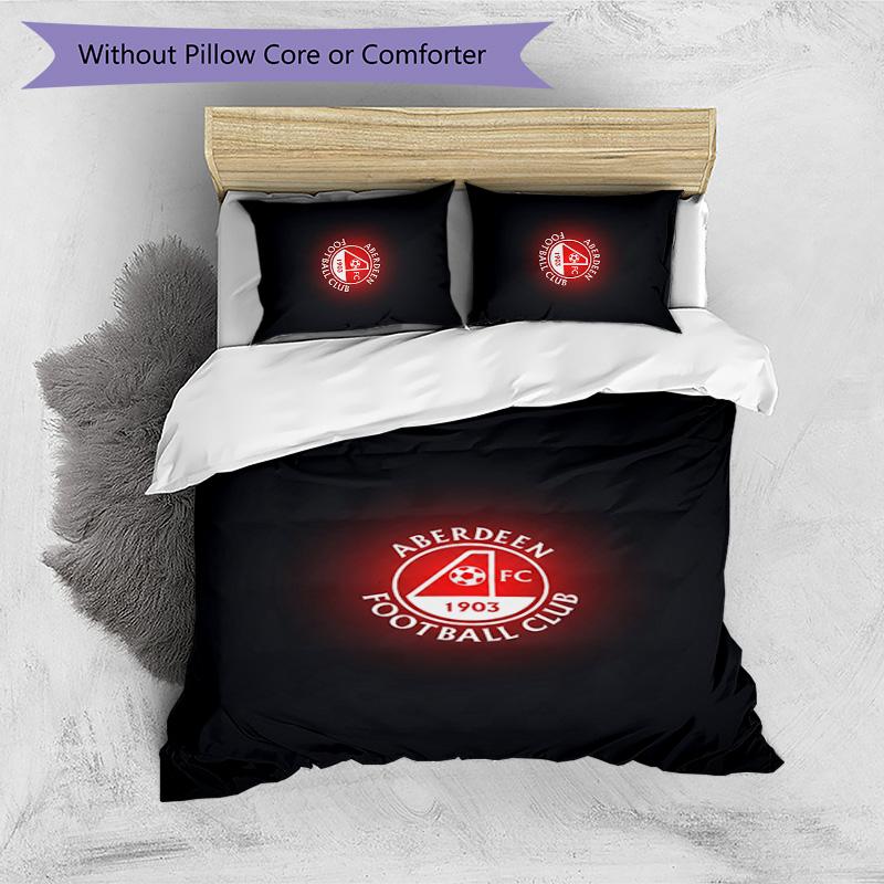 Set Biancheria da Letto Stampato Aberdeen FC 3 Pezzi Copripiumino Traspirante con Federe Biancheria da Letto Decorativa per Camera da Letto Casa