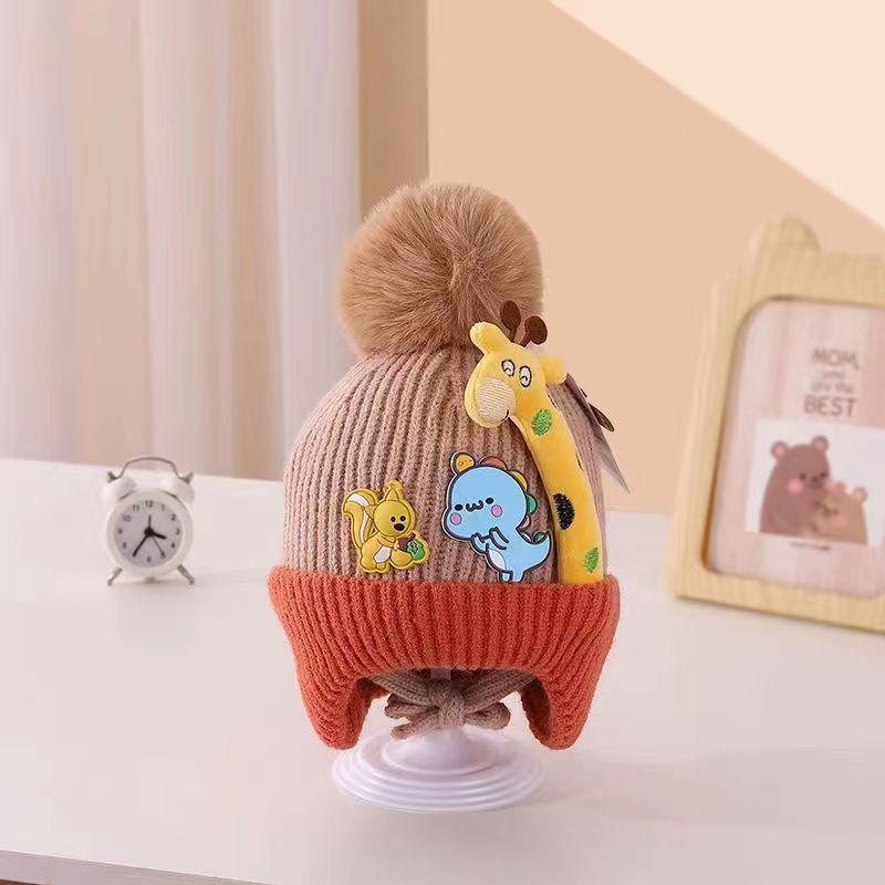 Children's Knitted Wool Hat Cartoon Cute Winter Boys and Girls Winter Baby Hat Warm Ear Protection