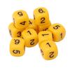 20KS 6stranných číselných kostek Design s kulatými rohy Plastová sada kostek Stolní hra Učební pomůcky Žlutá