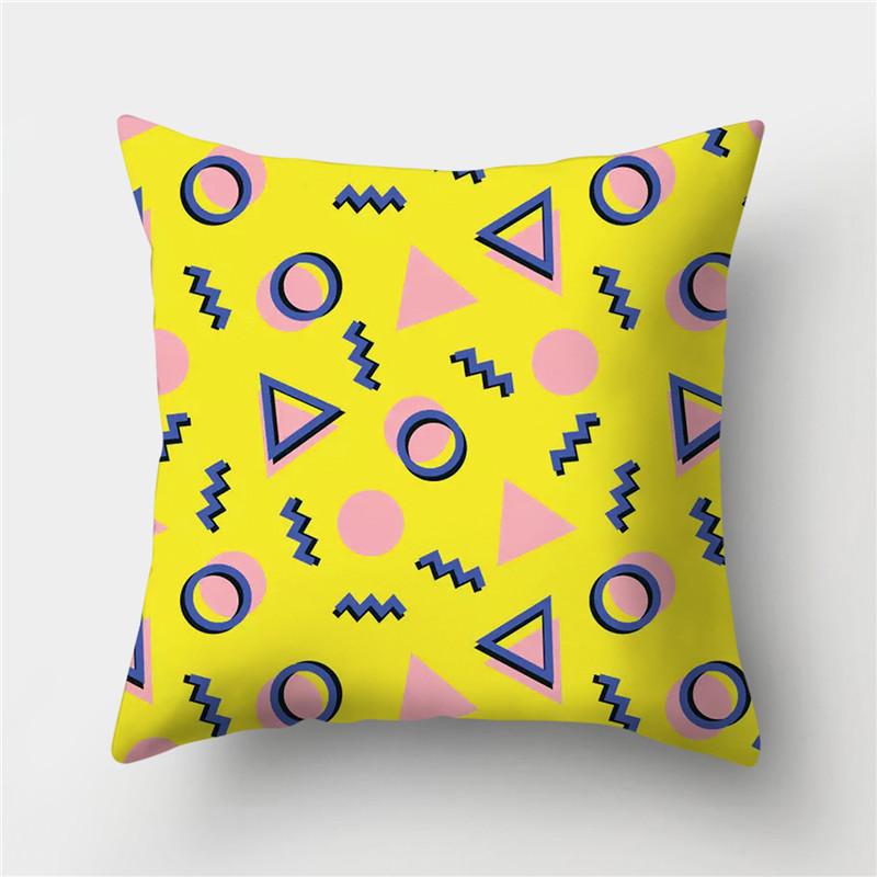 45x45 Polyester Kissenbezug Gelb Geometrisch Dekorativer Kissenbezug Wurfkissen Sofa Heimdeko