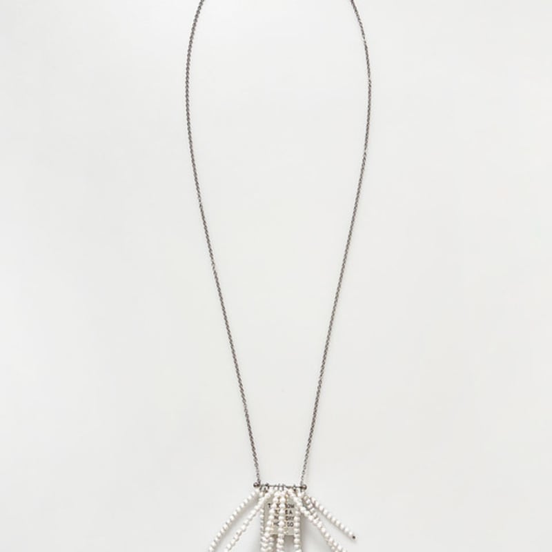 August Harmony Fringe Pearl Long Necklace