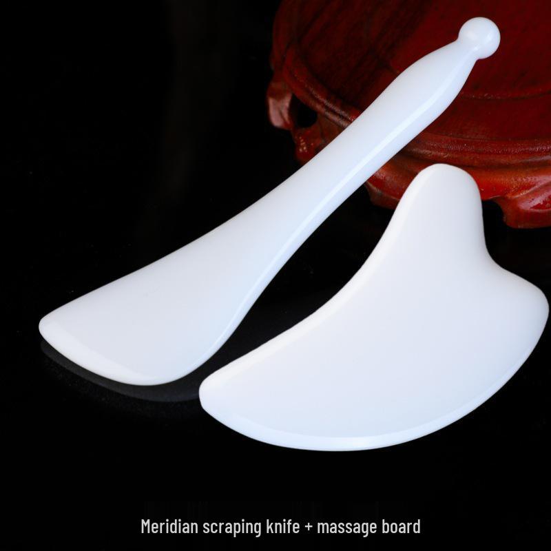 Buffalo Horn Gua Sha Board – Acupoint Scraper for Full Body and Face Meridian Massage in Beauty Salons