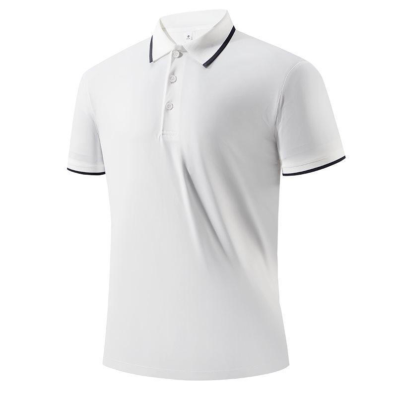 Men's Fashionable Quick-Dry Color Block Polo Shirt with Stand Collar