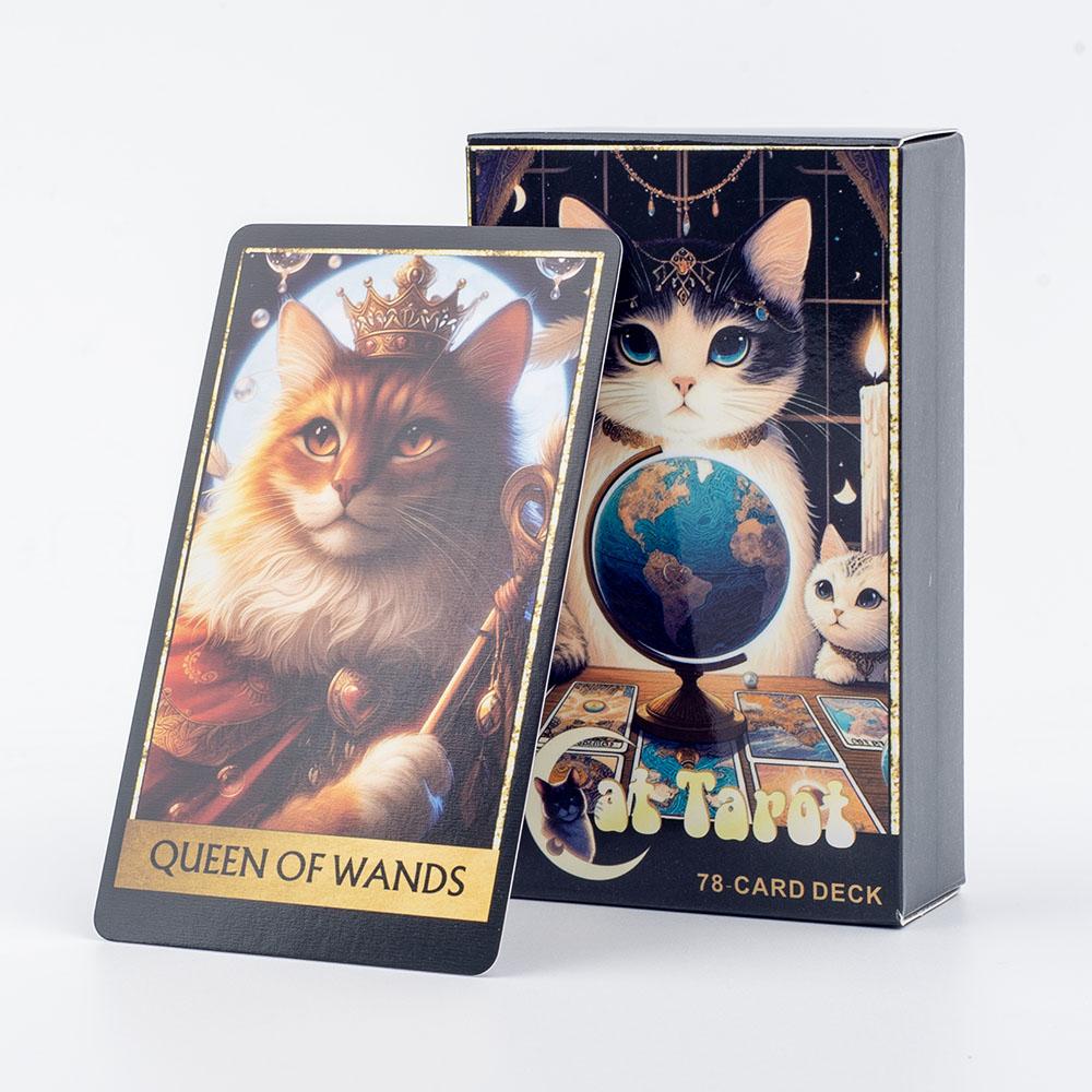 Cat Tarot 78 Card Deck English Version Board Game Divination Tools for Fun Fortune Telling Cards