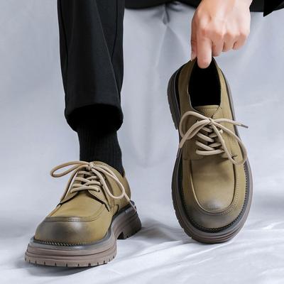 Chaussures pour Hommes Tendance Polyvalente Mode Chaussures en Cuir Sens du Design Décontractées Derby Rétro Haute Qualité Chaussures à Semelle Épaisse Hommes Zapatos Hombre