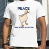 Peace Was Never An Option Print T-Shirt Summer Men Street Hip Hop Punk Style Boy Loose Oversized Casual Fashion Tees