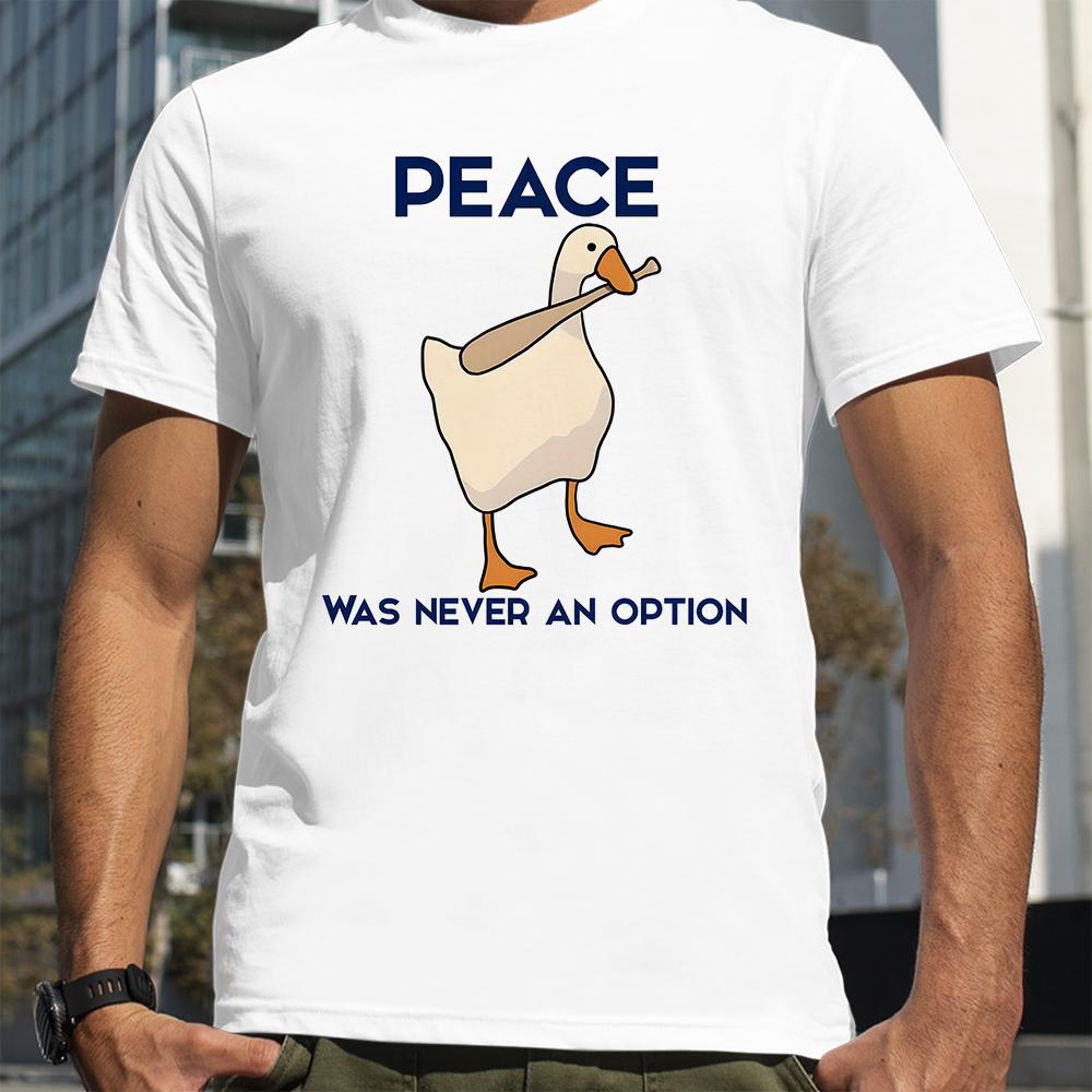 

Peace Was Never An Option Print T-Shirt Summer Men Street Hip Hop Punk Style Boy Loose Oversized Casual Fashion Tees S