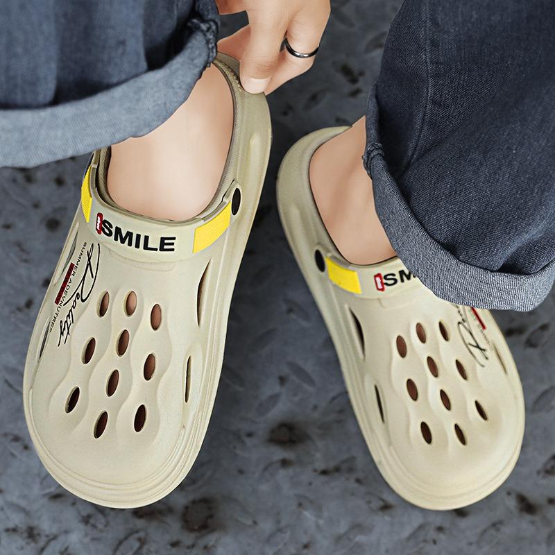 Summer Cave Shoes Fashion Wear Resistant Sandals, Thick Bottom Beach Men's Slippers Outer Wear
