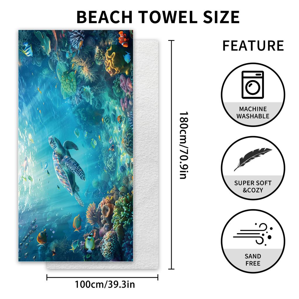 Neues, doppelseitiges Samt-Strandtuch, schnelltrocknendes Sporthandtuch, bedrucktes Badetuch