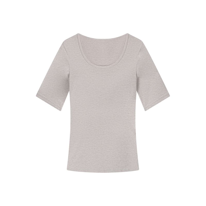 

Kumikumi Стильный однотонный верхняя одежда с длинными рукавами Внутренняя одежда Футболка с короткими рукавами Женская осенняя клетчатая юбка Набор из трех предметов Oatmeal color Tops L