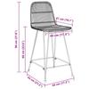 Bar Stool Set of 2 Natural 44 X 54 X 96 Cm Rattan and Steel