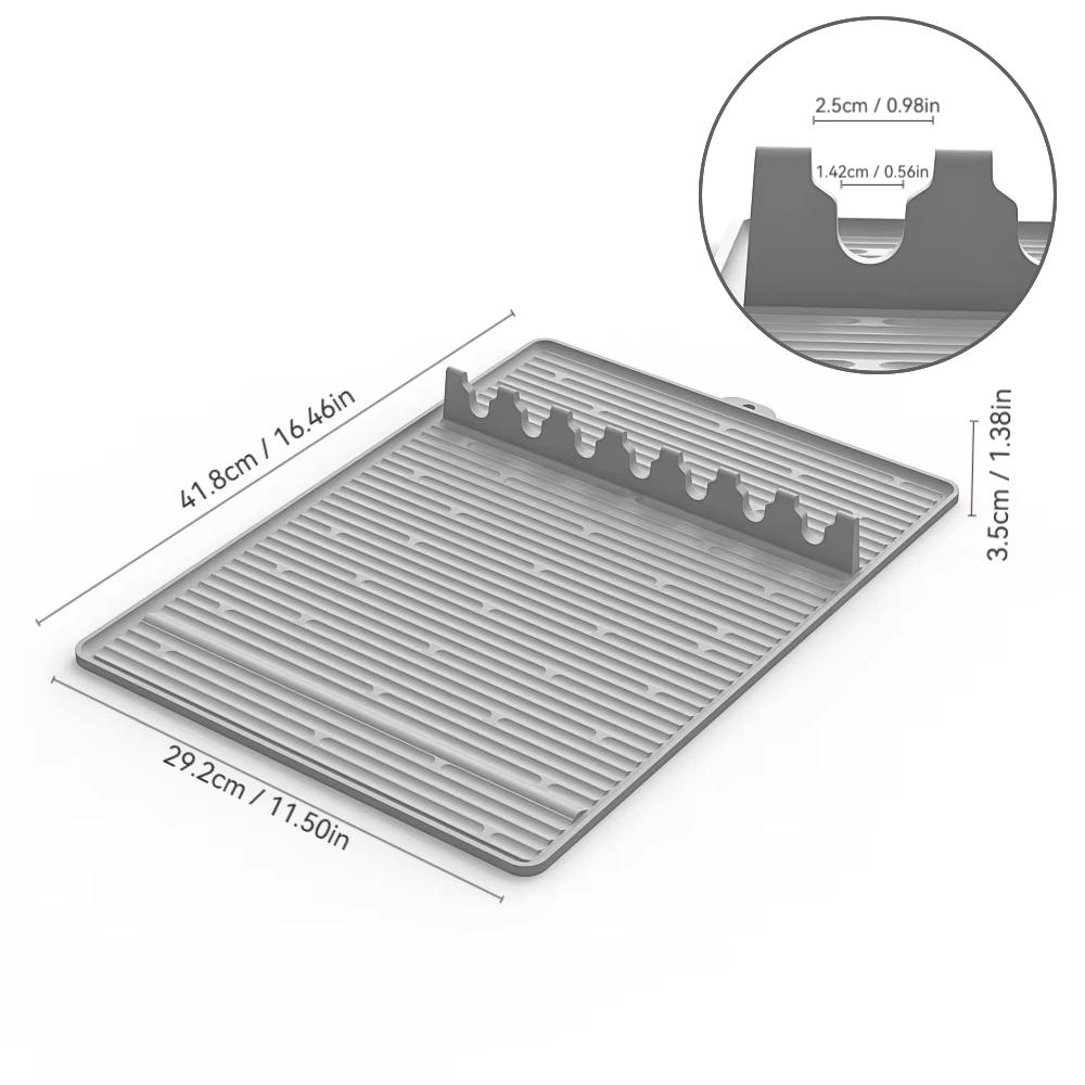

Силиконовый коврик для боковой полки гриля, коврик-инструмент для сковороды-гриля с нескользящим держателем для гриля, термостойкий коврик для кухонных принадлежностей для барбекю серый
