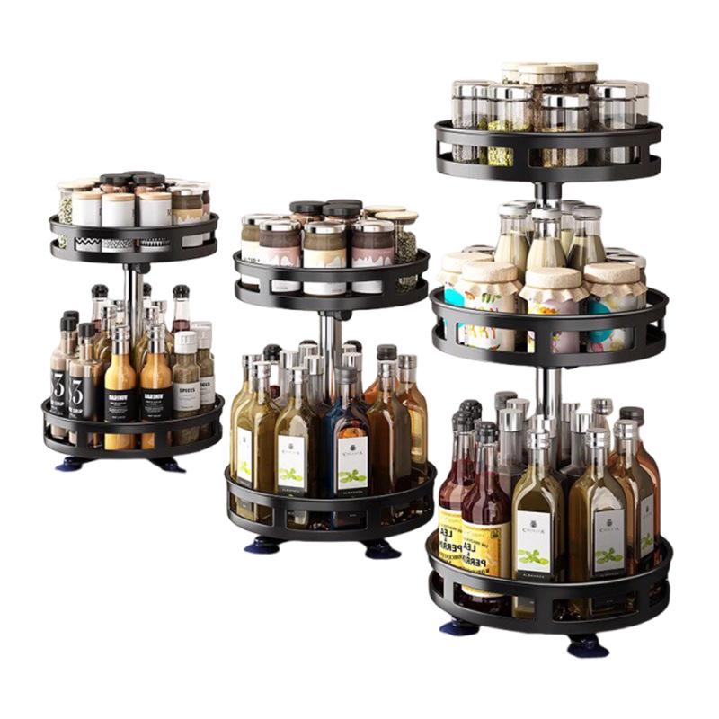 Rotating Kitchen Spice Rack & Multi-layer Storage for Countertop