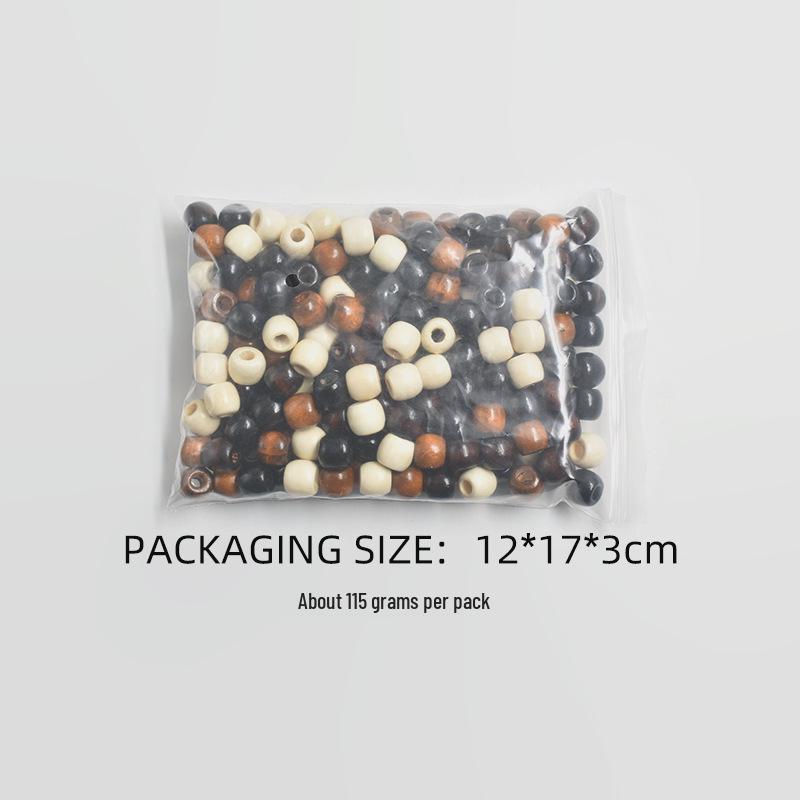 12MM Large Hole Colored Wooden Barrel Beads for DIY Children's Beading, Dreadlocks, and Braiding Accessories.