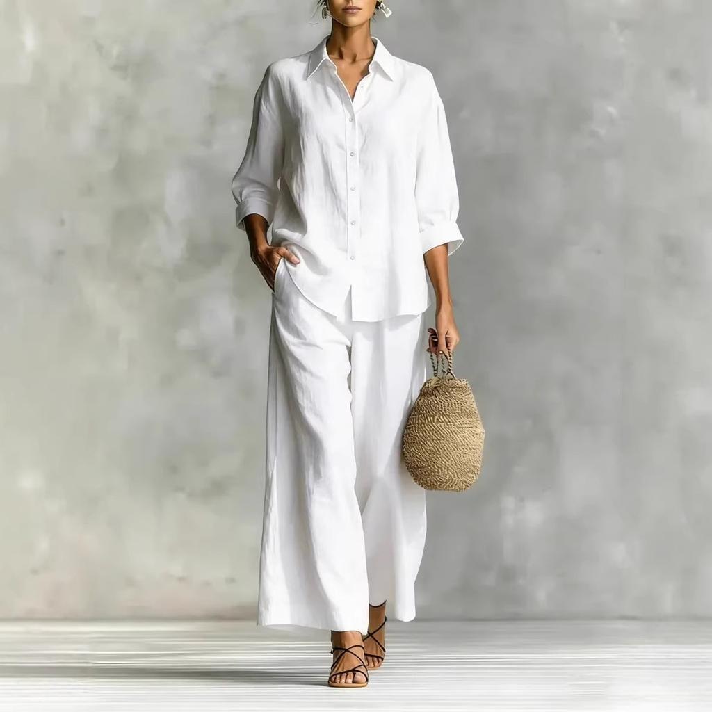 TIFICY Pantaloni da donna moda casual primavera autunno stampa tinta unita manica lunga collo a polo pantaloni tute