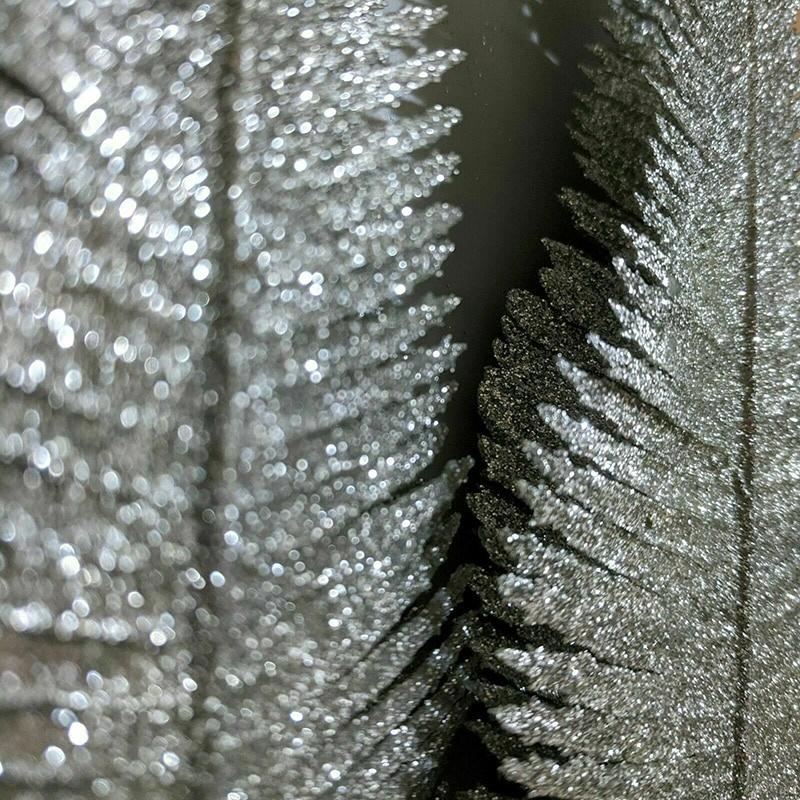 6Pcs Fashion Feathers Simulation Leaf Christmas Tree Ornament Gold Silver Power Glitter Home Decor Plant Wedding Party