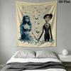 Corpse Bride anime Wall Tapestry Aesthetic Wall Hanging Printed Fabric Blanket Decorative Tapestries for Bedroom Living Room Home Decor