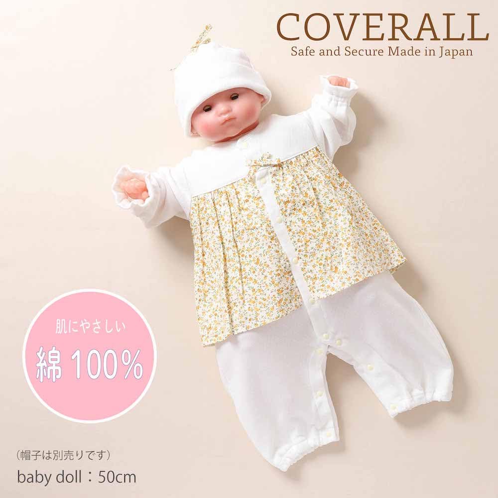 De Made In Japan Diamond Face Floral Print Coveralls for Baby [Cream Coco] Newborns, Babies, Clothes, Baby, Autumn/Winter Material, Warm, Cute,