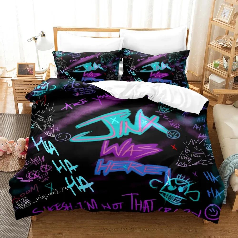 Arcane J-Jinx 3D Printed Bedding Set Pillowcase Duvet Cover Double Twin Full Queen King Adult Kids Bedroom Decoration Gift