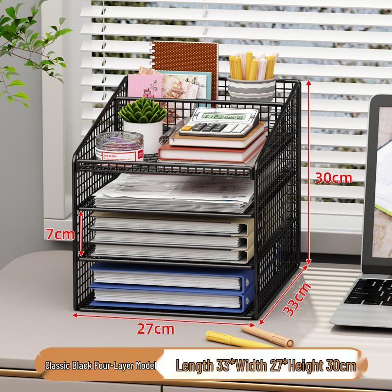 Multi-Layer Desk Organizer and File Storage Box
