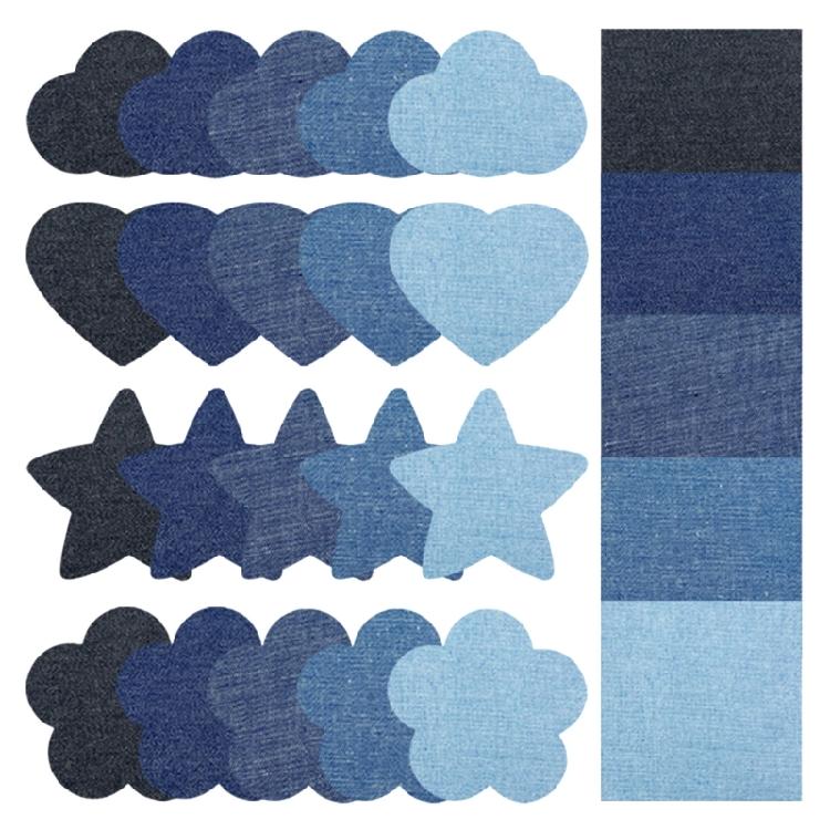 25 Stück Aufbügler Jeansflicken 75mm 5 Farben Jeansflicken Aufbügler für Jeansjacken Kleidung Reparatur Dekorieren