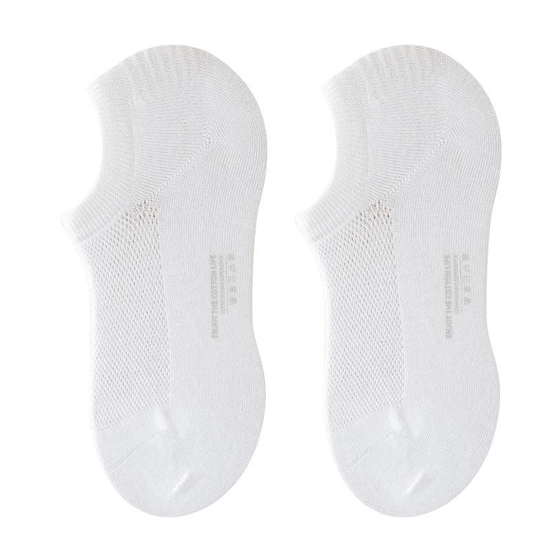 4 Pairs Women's Spring Summer Thin Cotton Socks Breathable Mesh Cotton Ankle Socks Odorless Anti-slip Invisible for Women