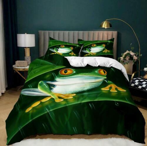 Tree Frog Doona Quilt Duvet Cover Set Pillowcase Single Double Queen Size Bed AU