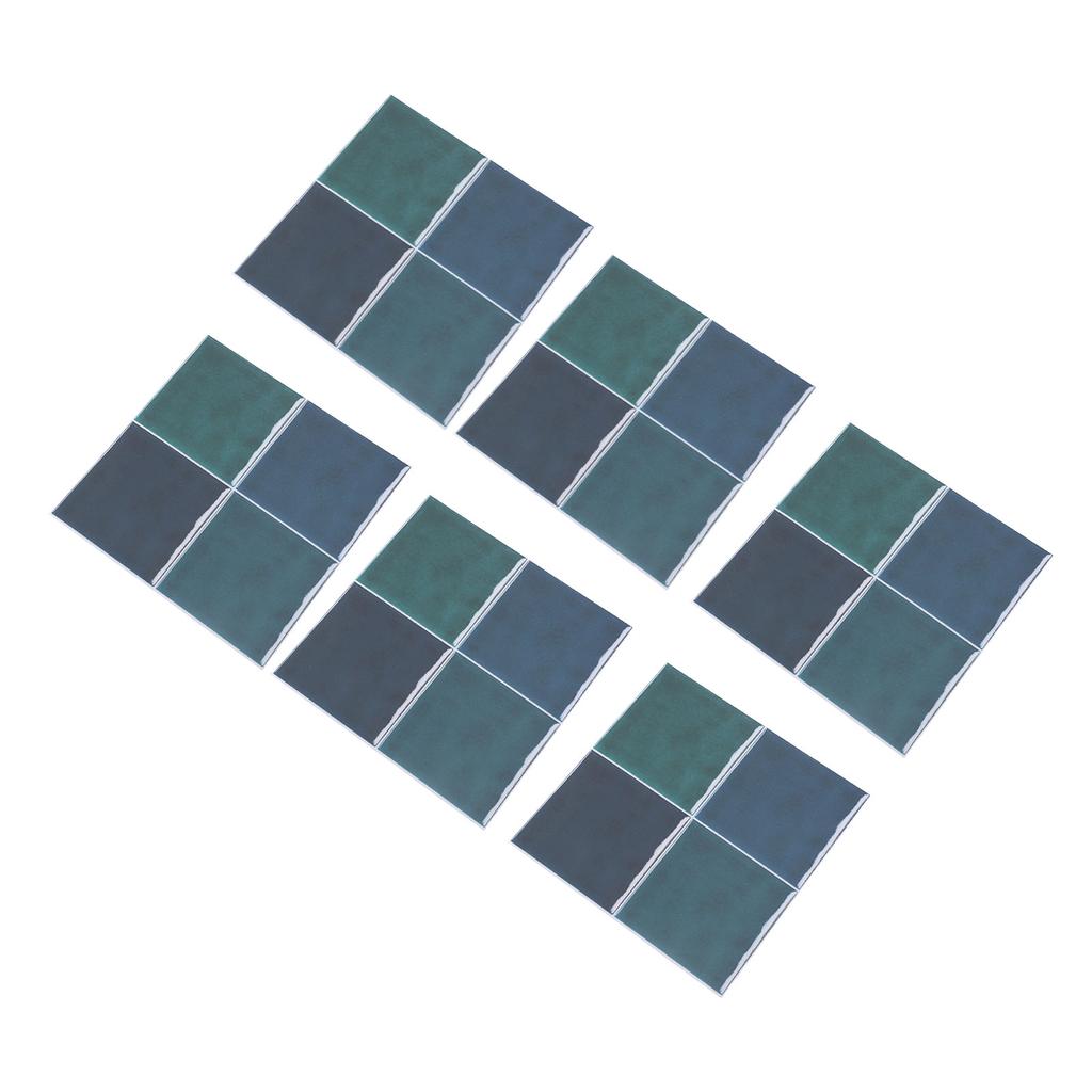 10Pcs European Ceramic Tile Stickers Thickened Crystal Film Square Peel Stick Backsplash Waterproof