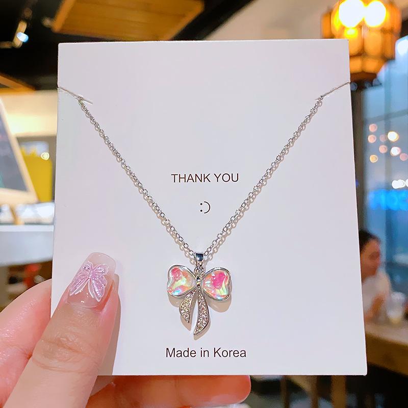 Luxury Full Zircon Red Crystal Pendant Necklace For Women Titanium Steel Girls Couple Lady Gift Fashion Jewelry