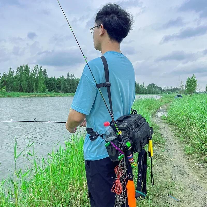 Multi-pocket Thickened Fishing Gear Shoulder Bag Portable Fishing Rod Holder Bait Line Box Storage Outdoor Sports Bag Angling