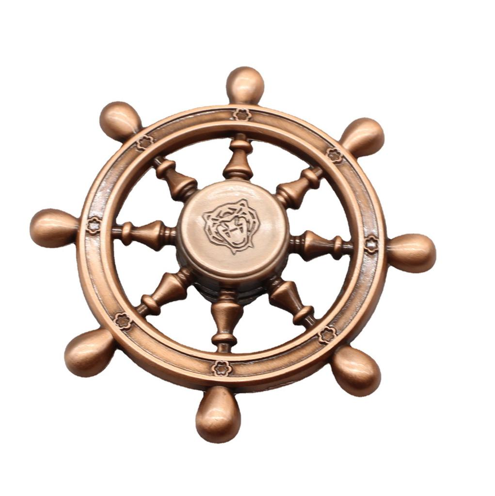 Fingertip Gyro Metal Toy Rotating Rudder Shape Colorful Gyro Pirate Ship Fingertip Gyro