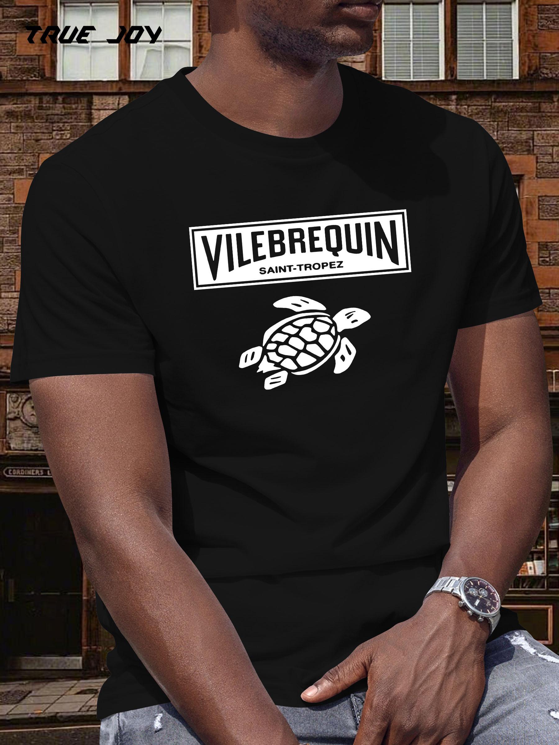 Villebrequin Turtle Graphic T-shirt - Light Blue Casual Summer Tee with Round Neck S