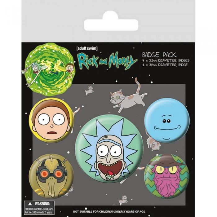 Rick And Morty Conjunto de insignias de cabezas (Paquete de 5)