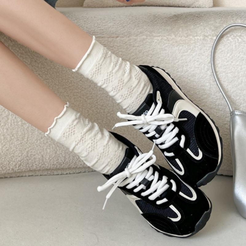 Fashion Designer Forest System Round Toe Sneakers Women 2025 Trendy Mix Color Flat Shoes New Retro Sports Shoes Casual Soft Sneakers