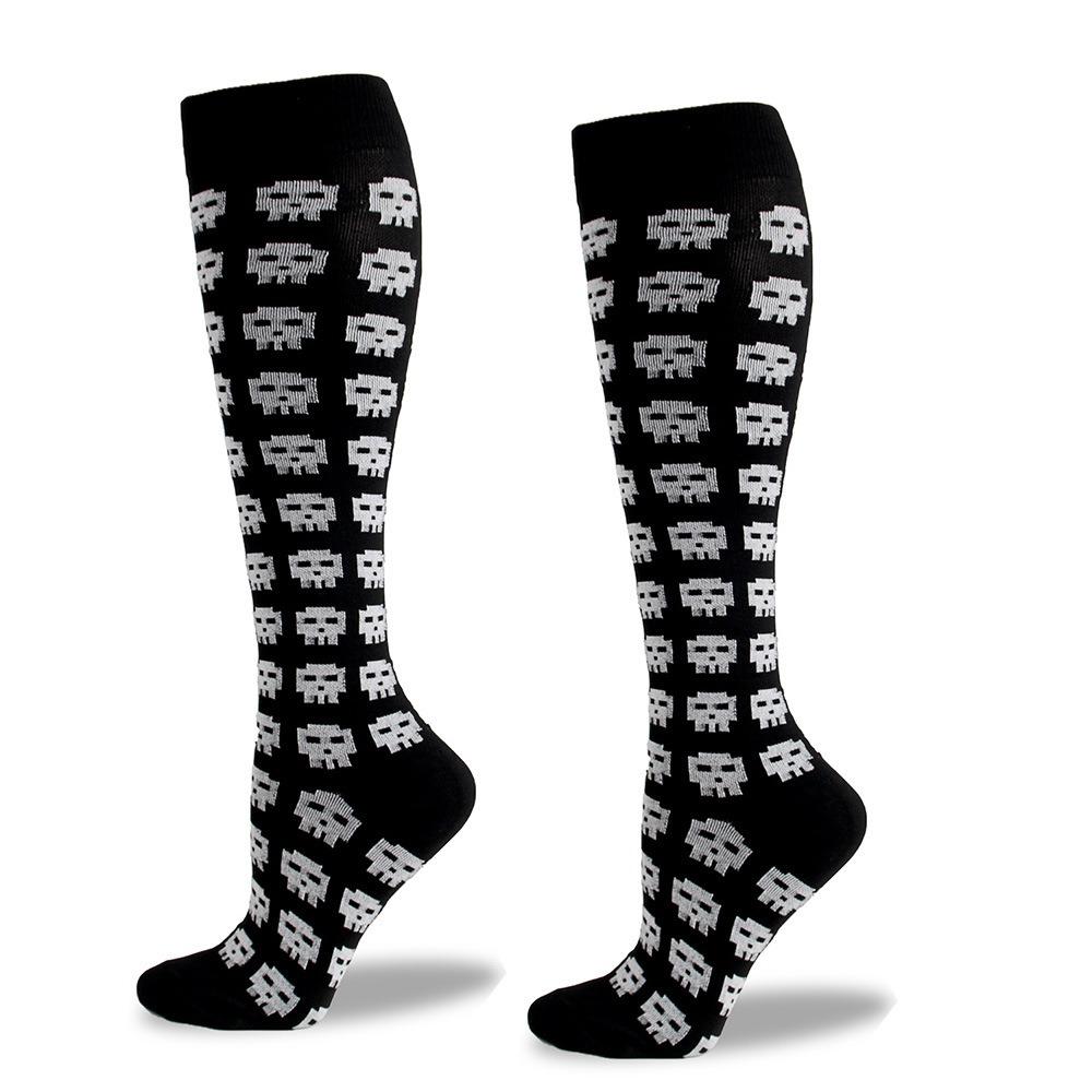 Varikozele Socken Kompressionssocken Halloween Totenkopf Knochen Fledermaus Zahn Herren Sportstrümpfe Radfahren Laufen Krankenschwester Damen Socken Geschenk
