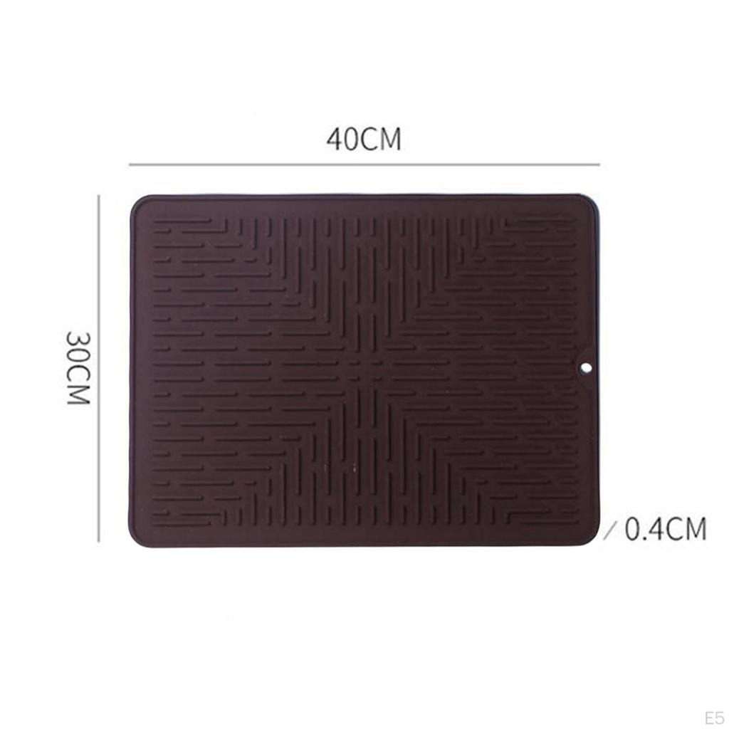 Drain Pad, Large Dish Drying Heat Resistant Silicone Pad Table Accessory