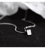 925 Sterling Silver Lucky Square Necklace - Trendy High-End Clavicle Chain Pendant for Women