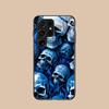 Silberne Totenkopf Glas Handyhülle für Samsung Galaxy S26 S25 S24 S23 S22 S21 S20 Note20 Plus FE Ultra Bunte Abdeckung