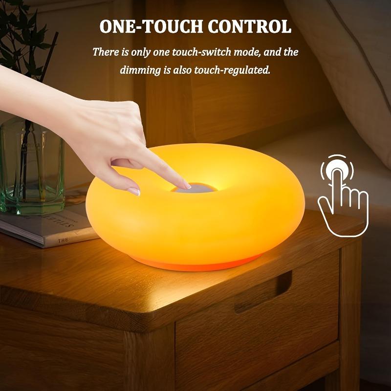 Circular Wall Lamp, Bedroom Touch Orange Bedside Lamp, Ambient Light