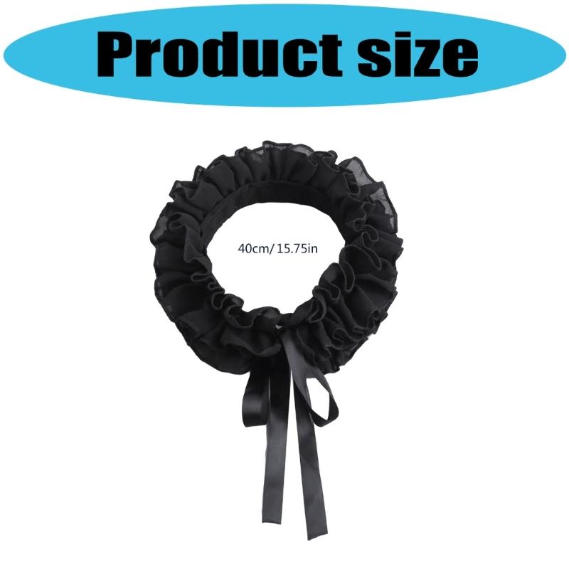 Ruffled Collar Girls Lace Victorian Collar Lapel Medieval Cosplay Victorian Ruffled Tie Collar