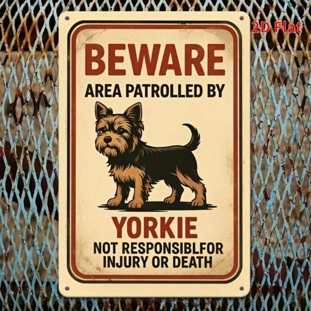 Vintage Beware of Dog Metal Sign Rustic Wall Decor Home Bar Garage Man Cave