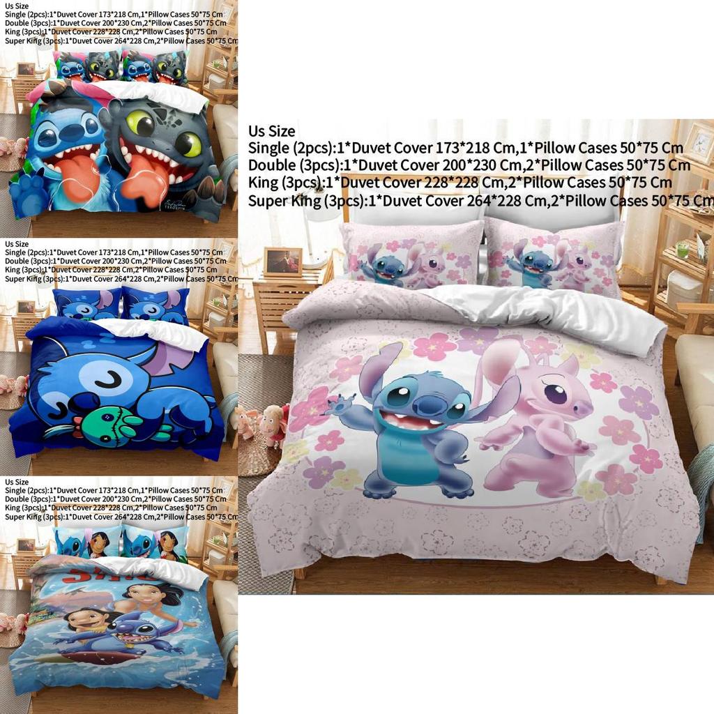 Lilo Pelekai Stitch Cartoon Bedding Set For Kids Room Decor