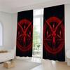 2er Set Gotische Verdunkelungsvorhänge  Satanisches Pentagramm & Roter Ziegenkopf  Lichtfilternd für Schlafzimmer  Wohnzimmer & Büro  Dunkler Dekorationsstil
