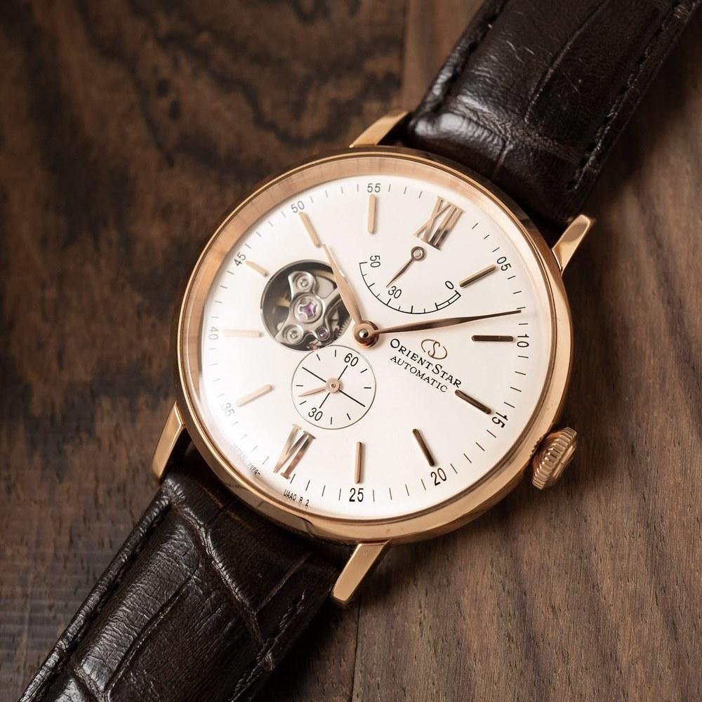 ORIENT STAR Automatic Wristwatch Classic Semi-Skeleton Open Heart RK-AV0001S Men's White Silver Japan Made 2 Years