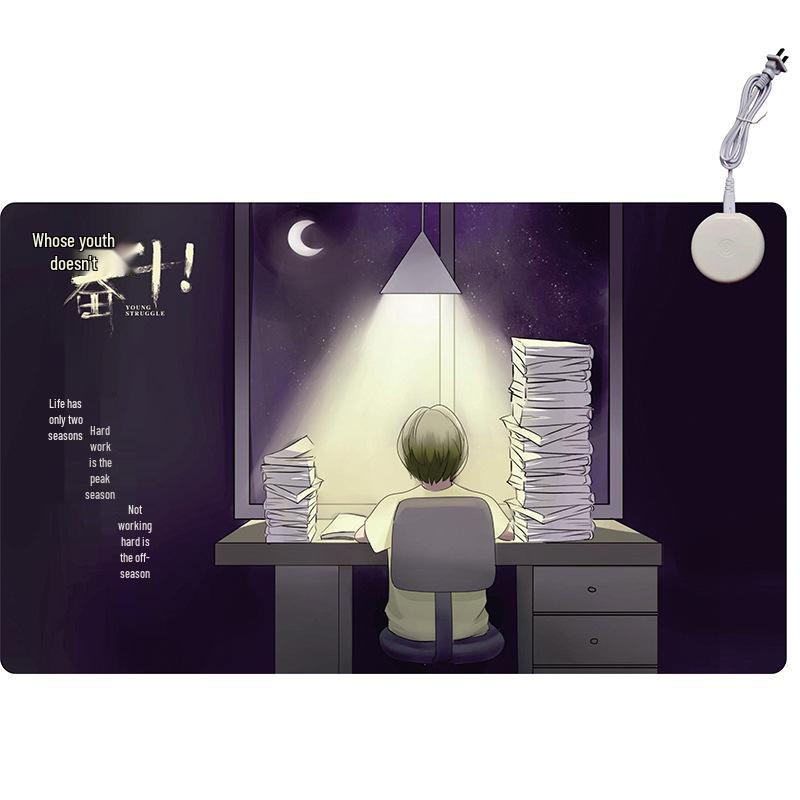 Dual-Use Heated Desk Mat: Wide Voltage Mouse Pad & Writing Surface