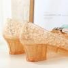 New Transparent 4 cm Heel Sandals Women's Summer Jelly Shoes Slip On Sandal Queens Princess Dress Up Shoes Woman Clear Sandals