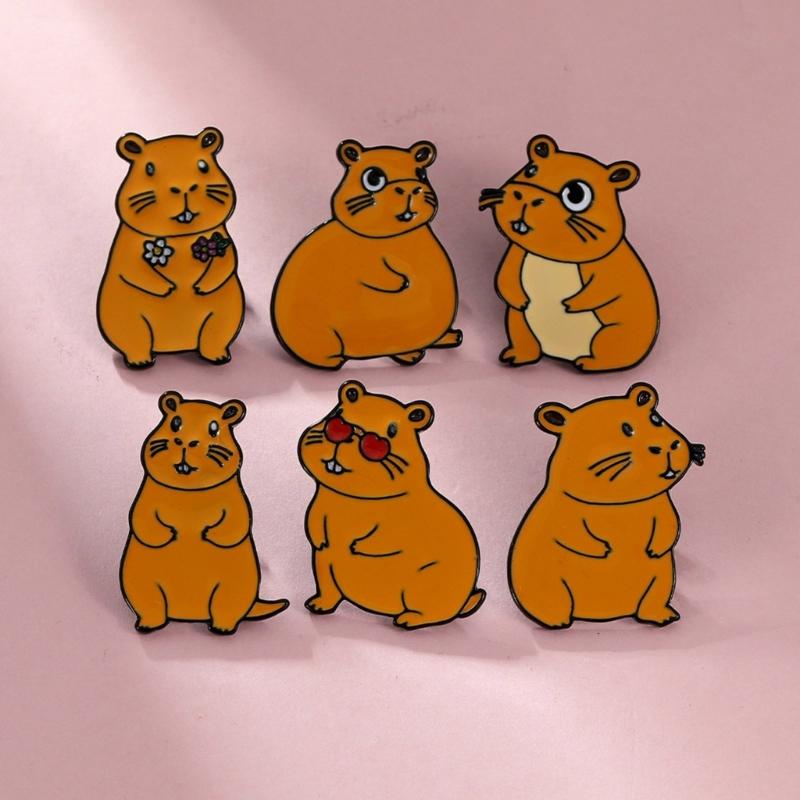 Cute Capybara Metal Badge Pin Trendy Capybara Designs Brooch Pin Badge Jewelry For Expressing Individual Style
