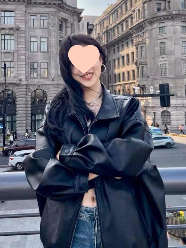 Korean Retro Women's Motorcycle Leather Jacket - Spring & Autumn Fashion, Hong Kong Style, Small Size