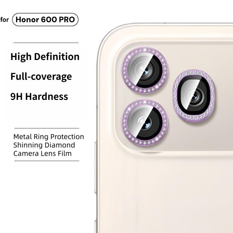 HD Eagle‑Eye Metal Alloy Ring Tempered Glass Camera Lens Protector For Honor 600 Pro 600 Lite Full‑Coverage Anti‑Scratch Cover
